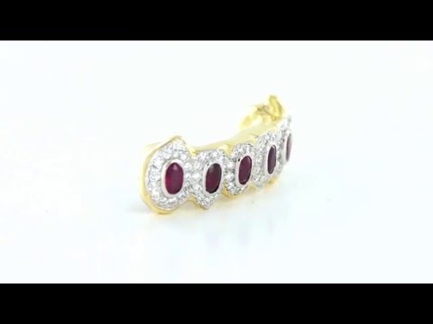 Real 14k Solid Gold Real Diamonds Ruby Stone Custom made Grills