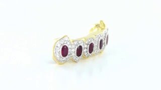 Real 14k Solid Gold Real Diamonds Ruby Stone Custom made Grills