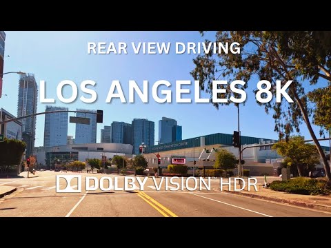 Driving Los Angeles 🌴 8K HDR Dolby Vision Rear View 🌴 Long Beach to Downtown LA 🌴 California, USA