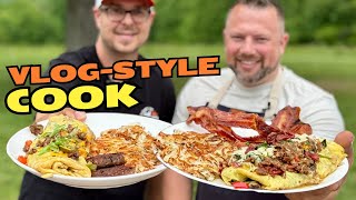 TWO EPIC Griddle Omelettes with My Friend @Thebateskitchen