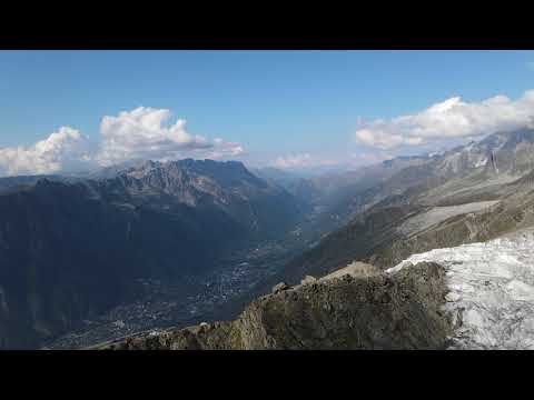 Epic flight in Alps over Glaciers and Chamonix Montblanc.