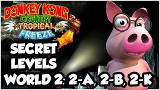 Donkey Kong Country Tropical Freeze - World 2 Secret Levels: 2-A, 2-B, 2-K (1080p Wii U HD)