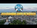 The Granite City of Aberdeen, Scotland.   City Flyover by drone.