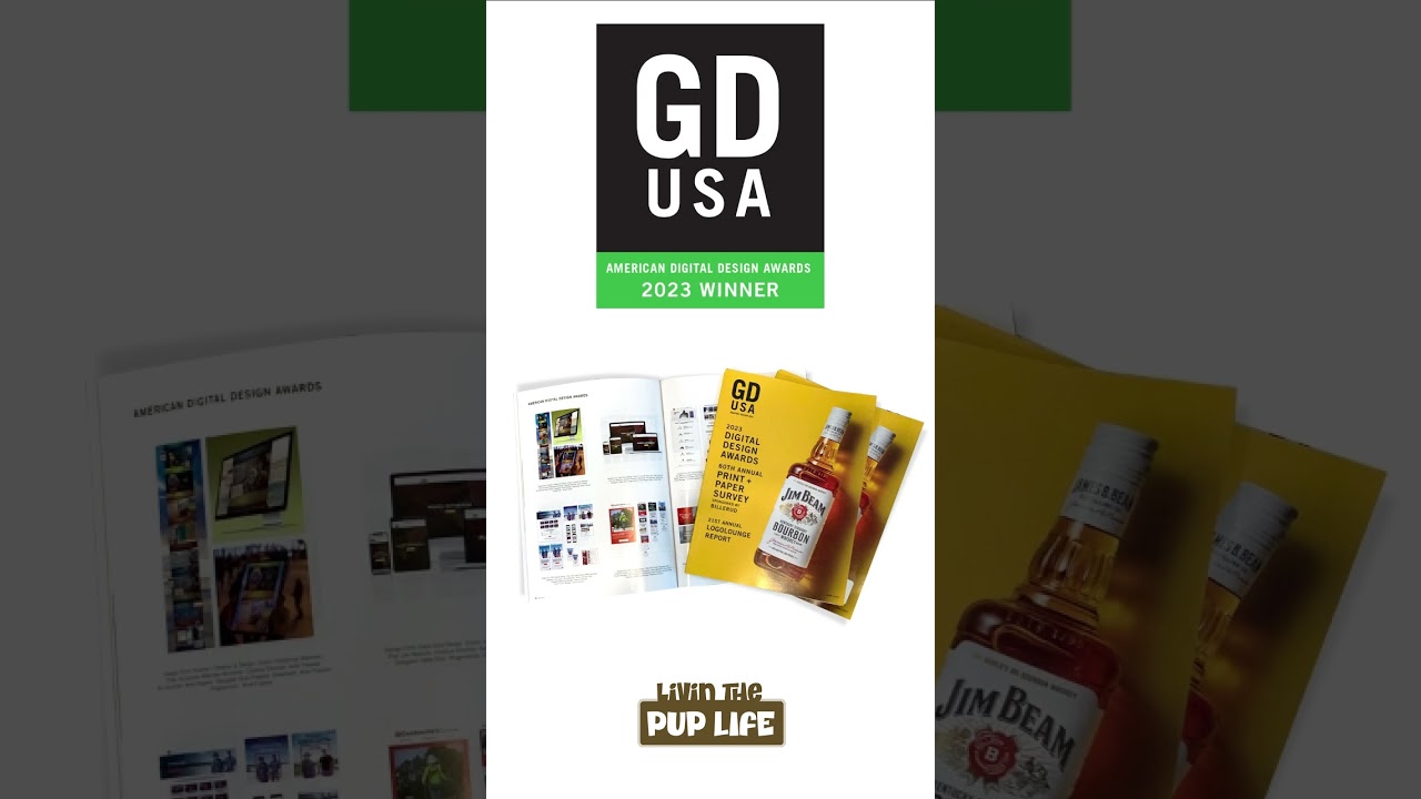 2023 GDUSA Digital Design Award Winner for livinthepuplife.com website