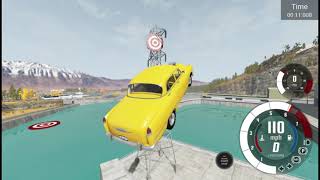 [BeamNG.drive]　ダムからジャンプして車をマトに当てる　実況