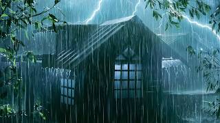 Beat Insomnia to Sleep Instantly | Heavy Rainstorm on Tin Roof of Farmhouse & Huge Thunder at Night