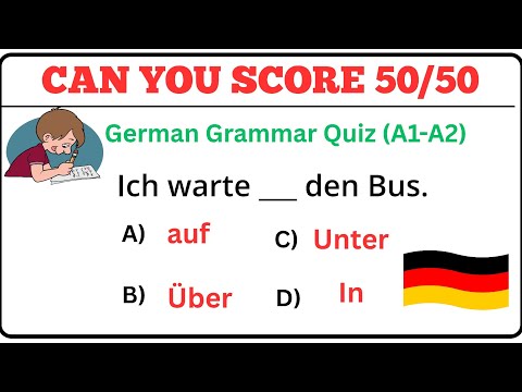 German Grammar Quiz A2 B1 | Präpositionen, Verben, Satzbau, Fragen | Deutsch Übung für Prüfung