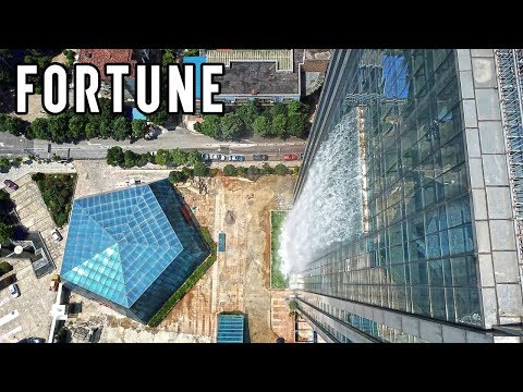 Waterfall Built into Liebian Building In China  I Fortune