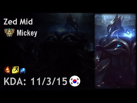 Zed Mid vs Syndra - Mickey - KR Challenger Patch 6.20