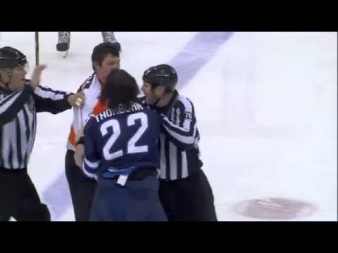 Chris Thorburn vs  Jay Rosehill FIGHT   Philadelphia Flyers vs Winnipeg Jets April 6, 2013