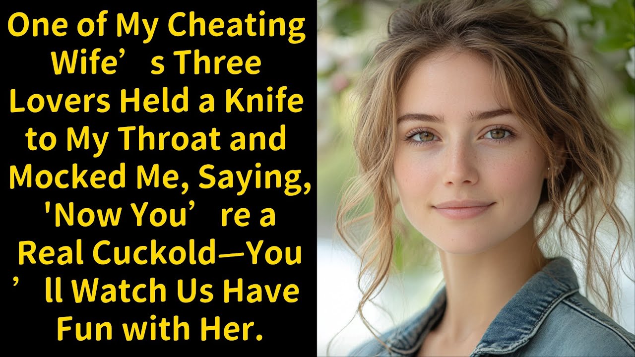 One of My Cheating Wife’s Three Lovers Held a Knife to My Throat and Mocked Me, Saying, Real Cuckold