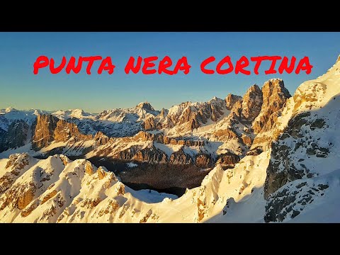 Punta Nera Cortina Freeride Faloria Skitour Dolomites Powder Sunset