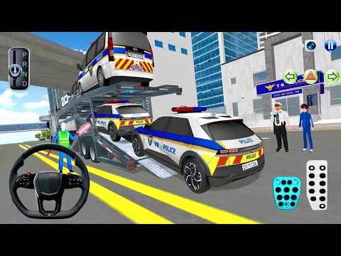 Double Decker Trailer Truck Transporting Police Vehicles 🚓🚛 3D Driving Class 2025 🎮 Android Gameplay