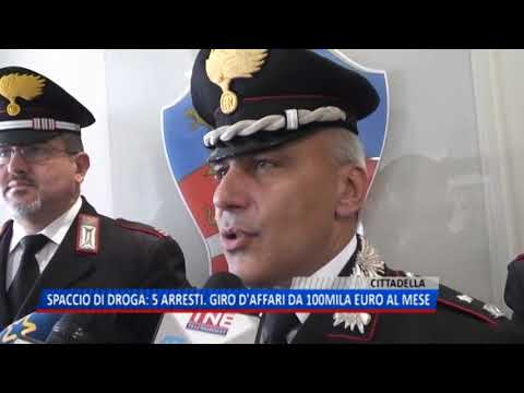 TG (13/09/2018) - SPACCIO DI DROGA: 5 ARRESTI. GIRO D'AFFARI DA 100MILA EURO AL MESE