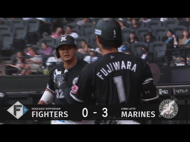 【2回表】弾丸ライナーで飛び込んだ!! マリーンズ・佐藤都志也 今季第2号の先制3ランホームラン!!  2024年7月3日 北海道日本ハムファイターズ 対 千葉ロッテマリーンズ