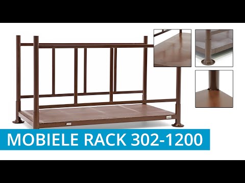 Mobiele stapelrack met 2 uitneembare zijwanden