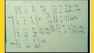 Reduced Echelon form of matrix |  echelon and reduced form of matrix