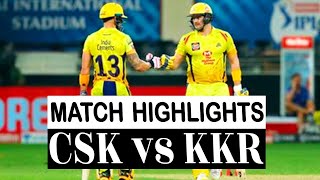 HIGHLIGHTS CSK vs KKR IPL 2020 MATCH 49 FULL HIGHLIGHTS