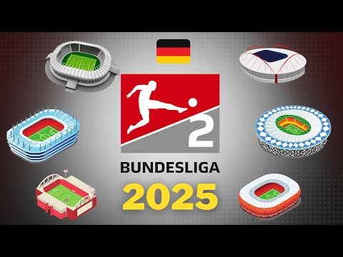 BUNDESLIGA 2 STADIEN ⚽ 2024 2025 🇩🇪Deutschland 🖤❤️💛