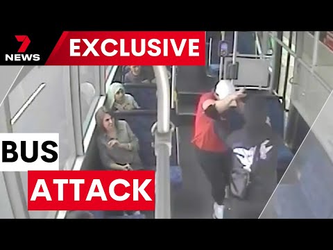 Terrifying stabbing attack on Ingleburn bus caught on CCTV | 7NEWS