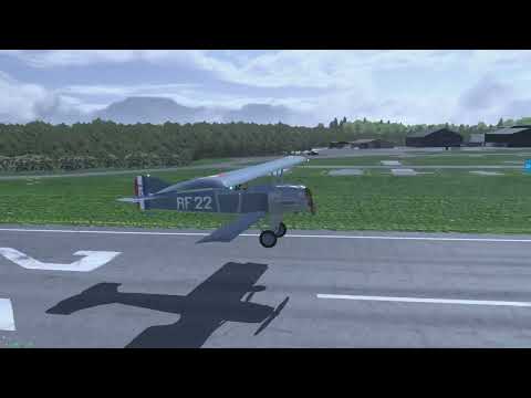 Landing Potez 25 in Elstree airport (EGTR) in X-plane 11 (no brakes).