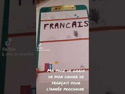 ma page de garde de mon futur cahier de français