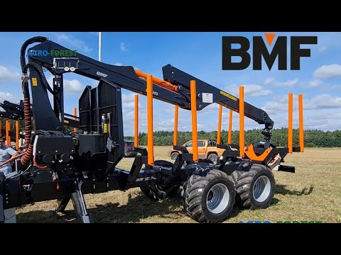 BMF Przyczepa Leśna 18T1 PRO 800HD+  18t | Żuraw 8m 2250kg na 4m Napędy 4x4 Black Bruin AGRO-FOREST