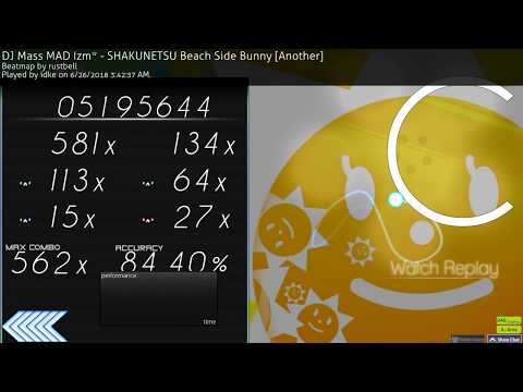 osu! | idke | DJ Mass MAD Izm* - SHAKUNETSU Beach Side Bunny [Another] 84.40% 27❌ 8.24* #2