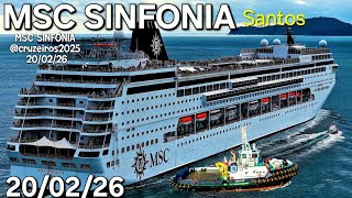 MSC SINFONIA navio Santos  cruzeiro de carnaval 20/02/26    #buzios @cruzeiros2025  #cruise