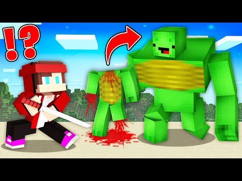 JJ Transforms into a Ninja to Defeat Mikey Zombie Mutant in Minecraft