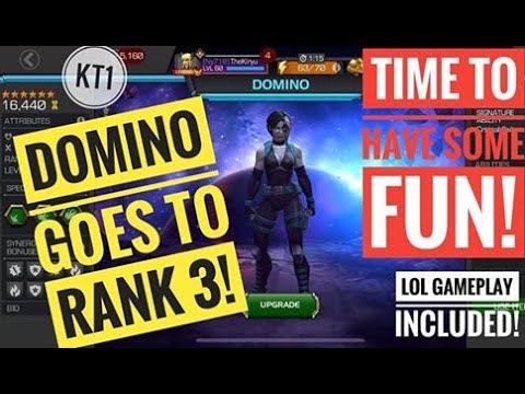 6 Star Domino Goes To Rank 3! LOL Gameplay And Big Numbers Included! Marvel Contest Of Champions!