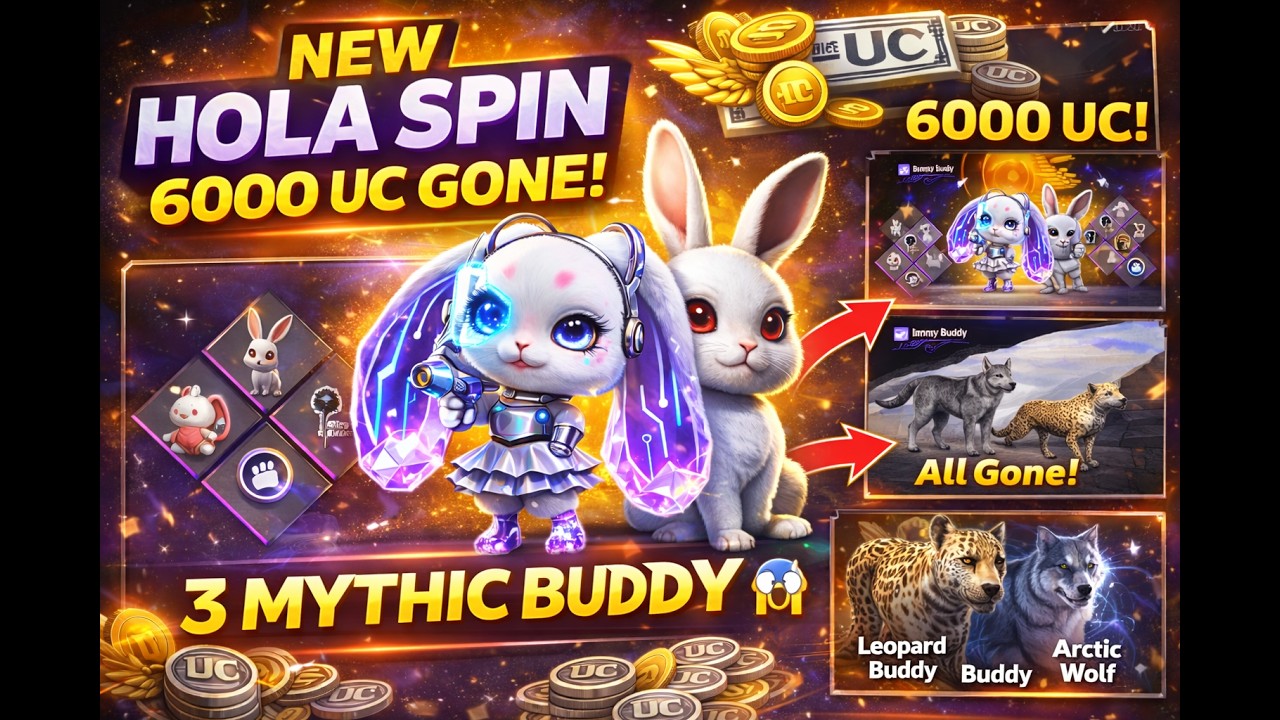 6000 UC Spend 😱 NEW Hola Buddy Spin | 3 Mythic Buddy Unlocked?!
