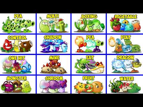 Normal Attack 16 OLD Team Plants Vs All Zombies - Who Will Win? - Pvz 2 Team Plants Battlez