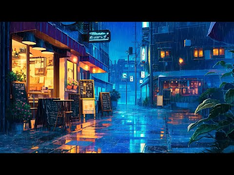 Japanese Street Rainy Night 🌧️ Rainy Lofi Songs To Make You Stop Overthinking 🌧️ Pluviophile Lofi