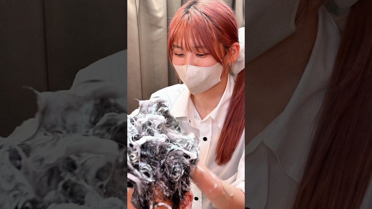 ASMR shampoo #ヒロ銀座 #理容室 #barber #japan