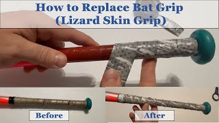 How to replace a bat grip. Lizard Skin grip on a baseball or softball bat.