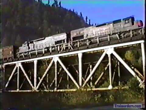 Classic Railroad Series 823 - SP 8240 West at Westfir, Oregon. Oct. 28, 1989.