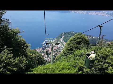 Lake Maggiore funivia (Funivie del Lago Maggiore) above Laveno-Mombello in open bucket - B&G video