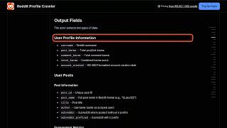 Reddit Profile Crawler — Apify Actor Walkthrough