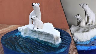 How to Make Sea Ice Diorama | Polar Bear Diorama | Resin Art