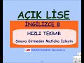 12. Sınıf  İngilizce Dersi  Favors Açık Lise İngilizce 8 dersi sınavına hazırlanmak için 1. ünitenin en önemli bölümlerini bu videoda bulabilirsiniz. Diğer videolara bu ... konu anlatım videosunu izle