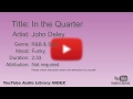 In The Quarter John Deley R B Soul Funky YouTube Audio Library BGM