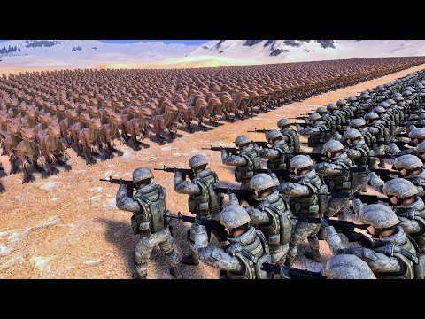 500 MODERN SOLDIERS vs 10.000 VELOCIRAPTOR | Ultimate Epic Battle Simulator | UEBS