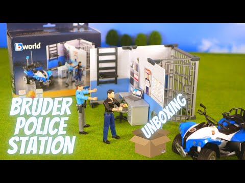 Bruder Bworld Police Station 62730 with Quad 63010 Unboxing