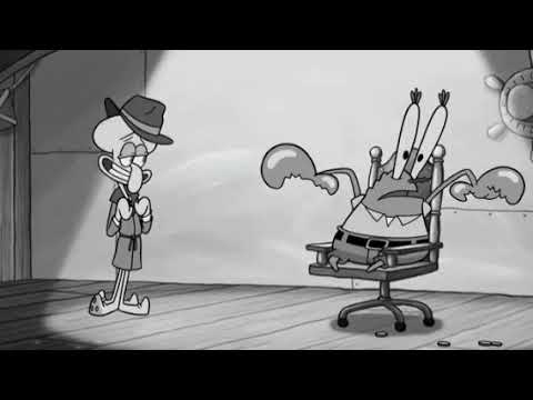 Bob esponja calarmardo en blanco y negro 3/5