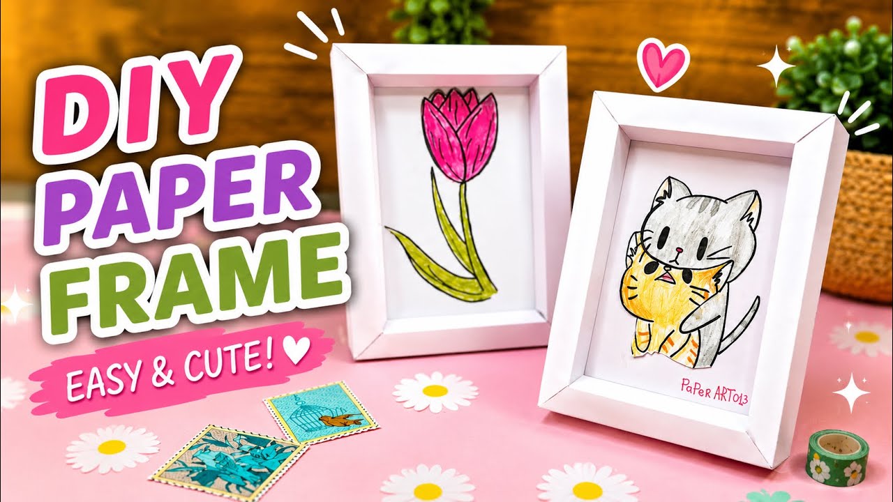 DIY paper frame|Origami Paper Frame|Paper Frame Tutorial