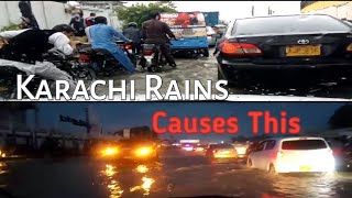 PAKISTAN:AN HOUR OF RAIN IN KARACHI creates OCEAN in the Cuty.  #pinayinpakistan #pakistan #karachi