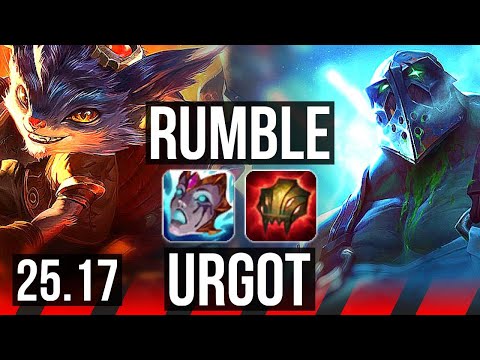 RUMBLE vs URGOT (TOP) | 500+ games | KR Master | 25.17