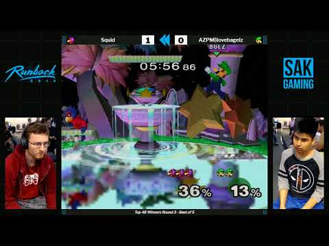 Runback 2018 Top 48 Winners Round 3 - AZPM|ilovebagelz (Luigi) vs Squid (Falco)