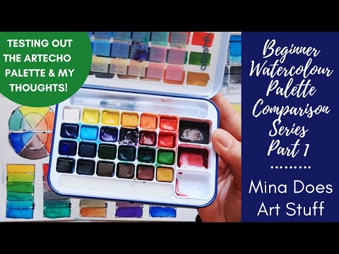ArtEcho Watercolour Review - Beginner Watercolour Palette Comparison Part 1  - Mina Does Art Stuff